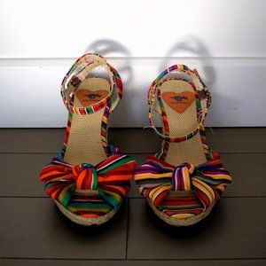 Multicolor Espadrille Wedge Sandal